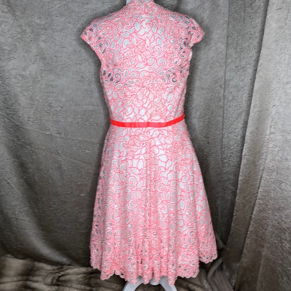 Jovani Pink White Sparkly Fit & Flare Dress - Picture 4 of 6